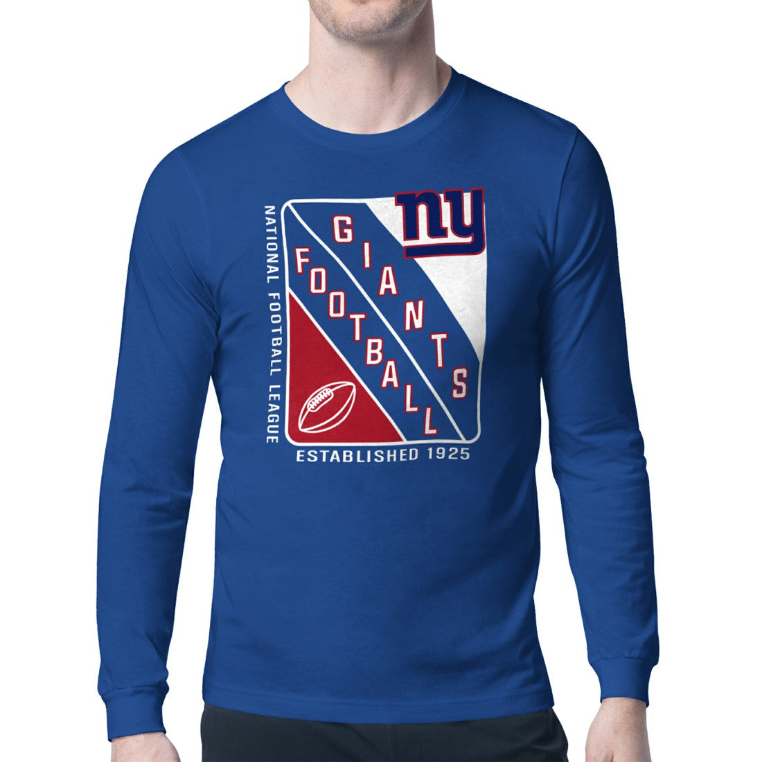 New York Giants  Starter Shield Logo Long Sleeve T-Shirt