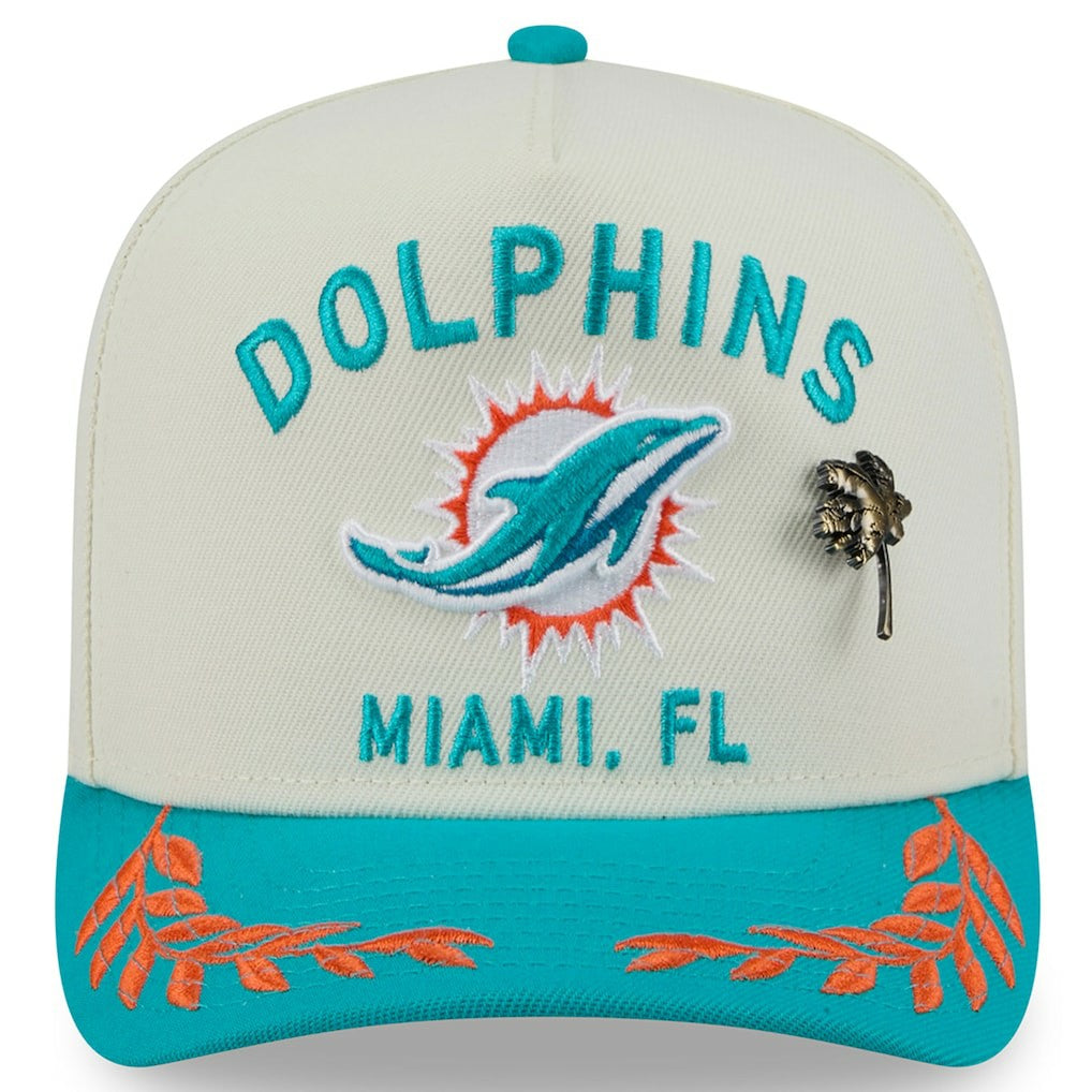 Miami Dolphins New Era 2025 NFL Draft A-Frame 59FIFTY Fitted Hat