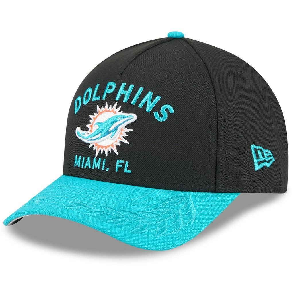 Miami Dolphins New Era 2025 NFL Draft 9FORTY A-Frame M-Crown Adjustable Hat