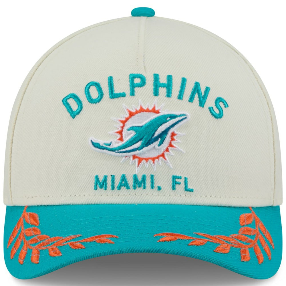 Miami Dolphins New Era 2025 NFL Draft 9FORTY A-Frame M-Crown Adjustable Hat