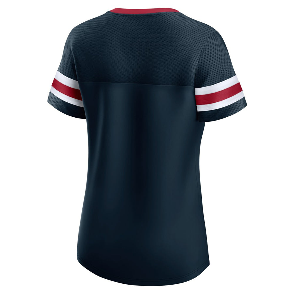 Houston Texans Fanatics Women's Iconic Bling Athena Lace-Up V-Neck T-Shirt
