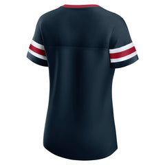Houston Texans Fanatics Women's Iconic Bling Athena Lace-Up V-Neck T-Shirt