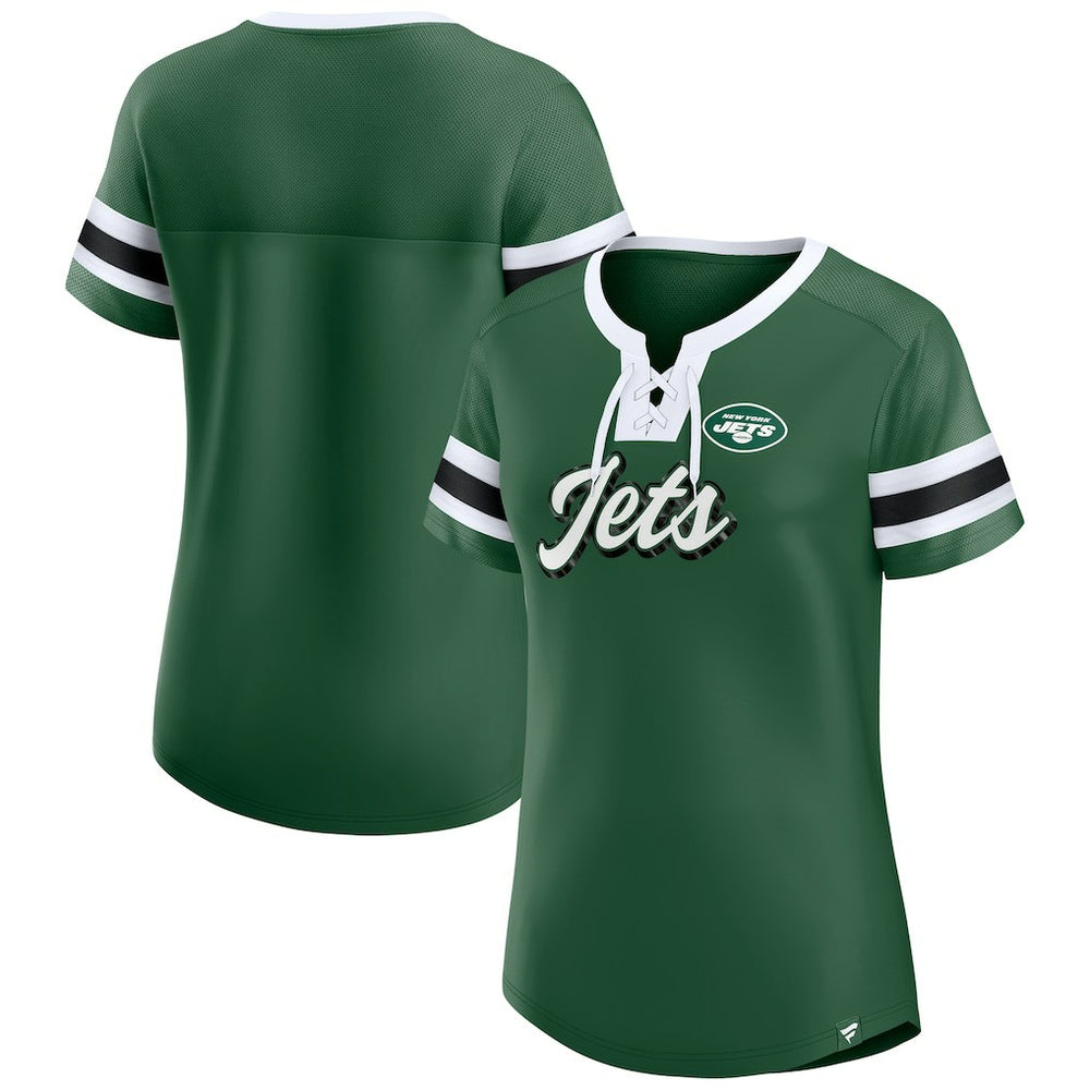 New York Jets Fanatics Women's Original State Lace-Up T-Shirt