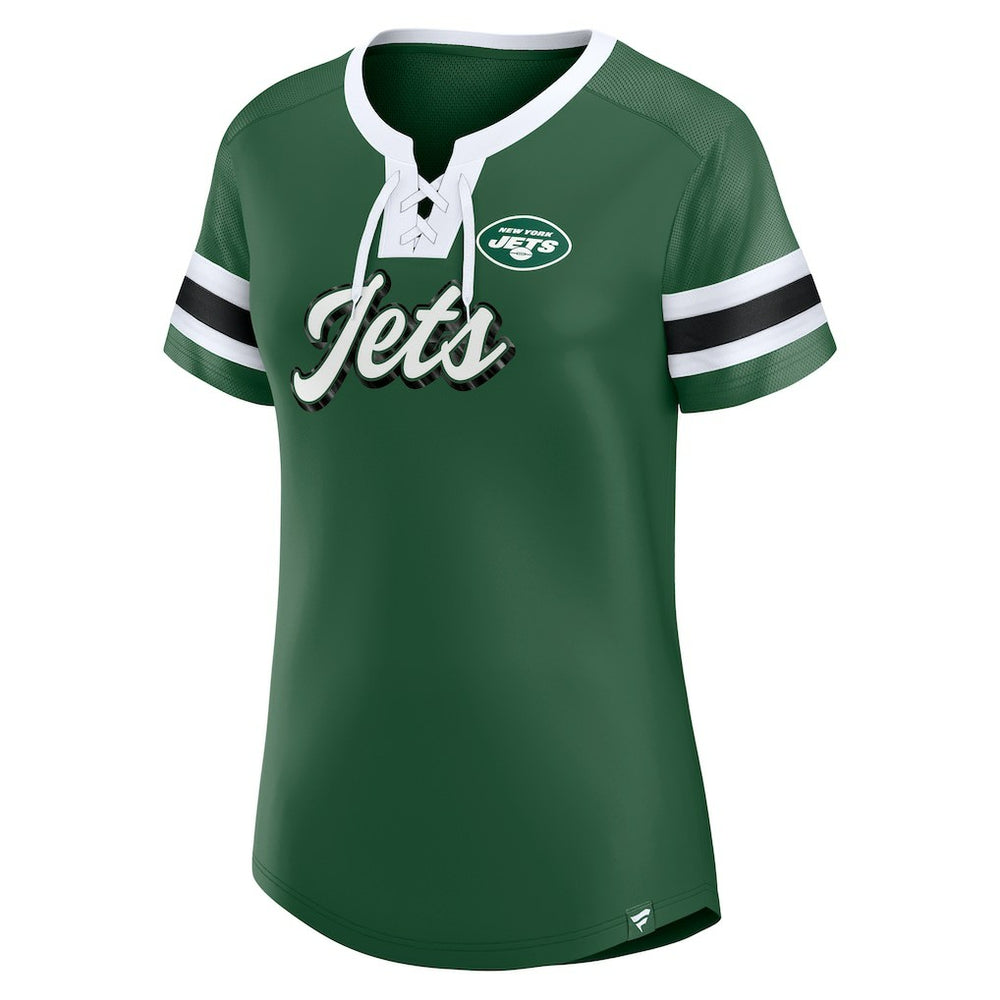 New York Jets Fanatics Women's Original State Lace-Up T-Shirt