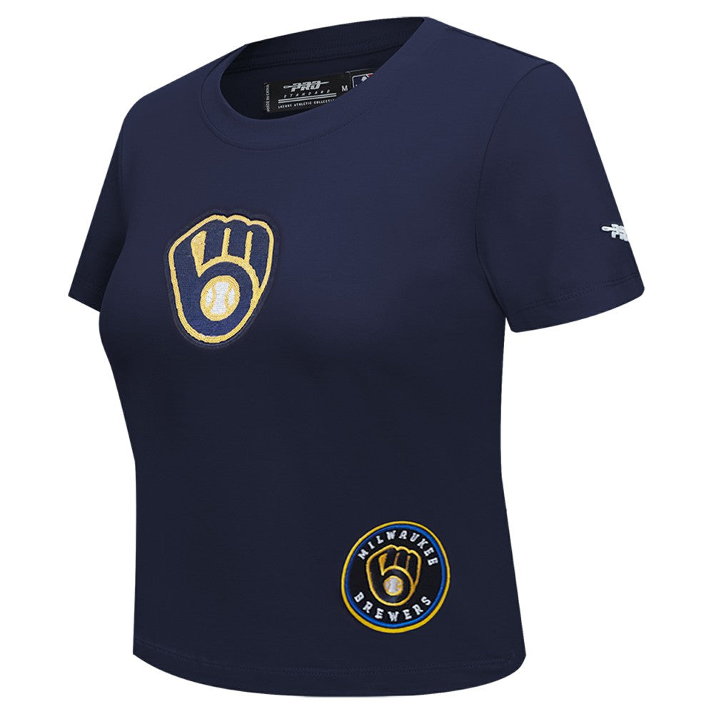 Milwaukee Brewers Pro Standard Women's Game Day Classics Baby Doll Cropped T-Shirt | MLB For sale