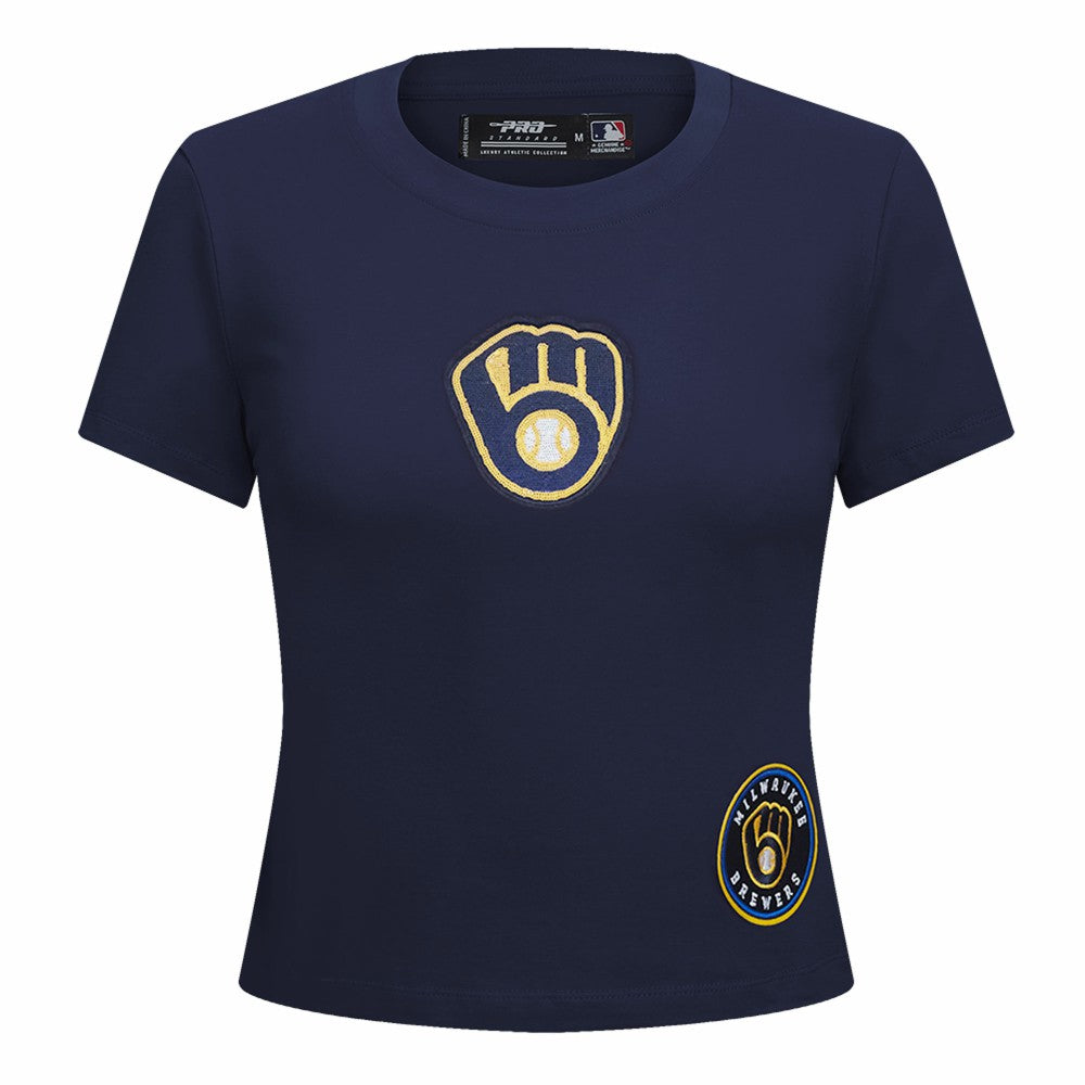 Milwaukee Brewers Pro Standard Women's Game Day Classics Baby Doll Cropped T-Shirt | MLB For sale