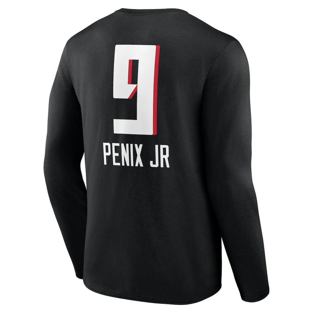 Atlanta Falcons  Michael Penix Jr.  Name & Number Team Wordmark Long Sleeve T-Shirt