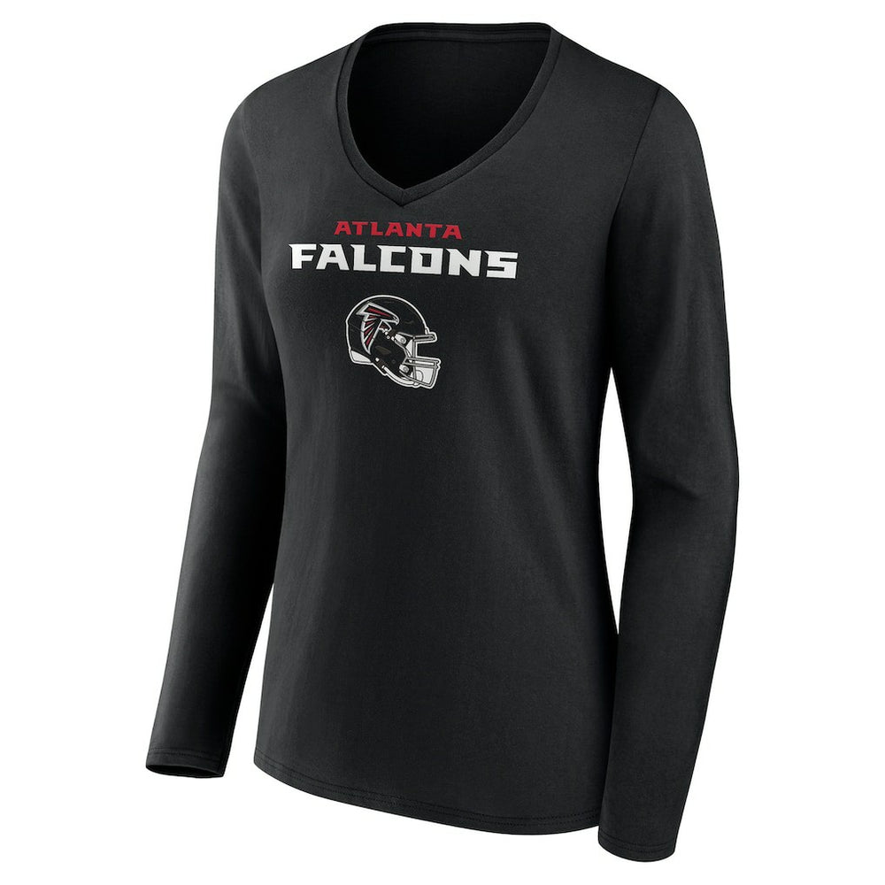 Atlanta Falcons  Michael Penix Jr.  Women's Name & Number Team Wordmark Long Sleeve V-Neck T-Shirt