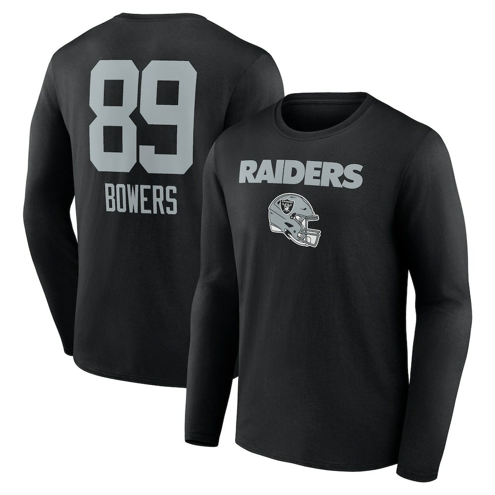 Las Vegas Raiders  Brock Bowers  Name & Number Team Wordmark Long Sleeve T-Shirt