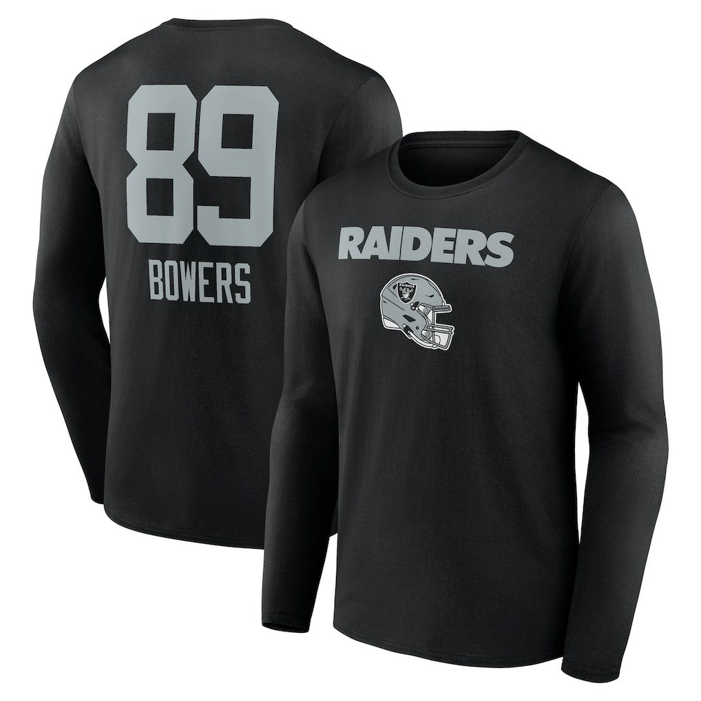 Las Vegas Raiders  Brock Bowers  Name & Number Team Wordmark Long Sleeve T-Shirt