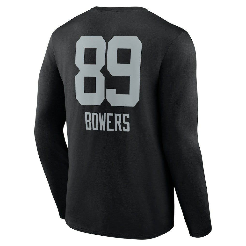 Las Vegas Raiders  Brock Bowers  Name & Number Team Wordmark Long Sleeve T-Shirt
