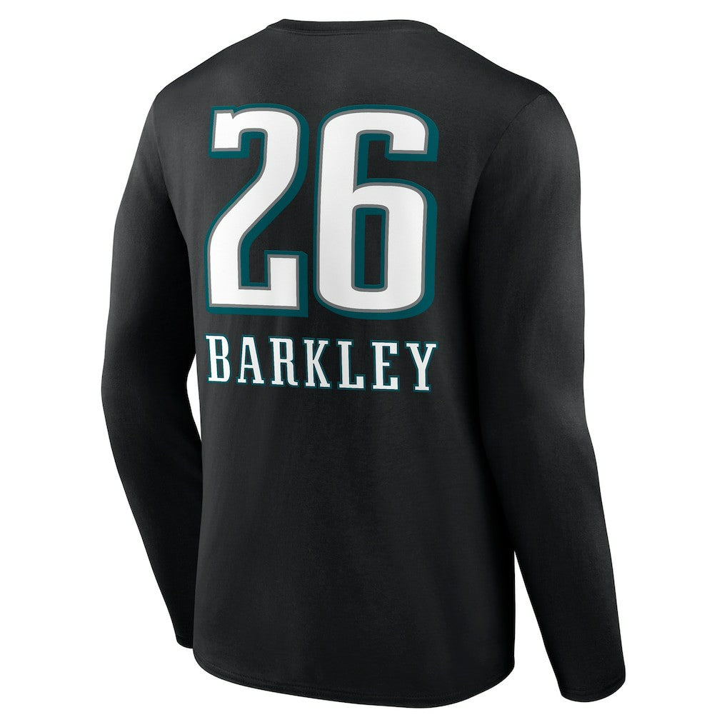 Philadelphia Eagles  Saquon Barkley  Name & Number Team Wordmark Long Sleeve T-Shirt