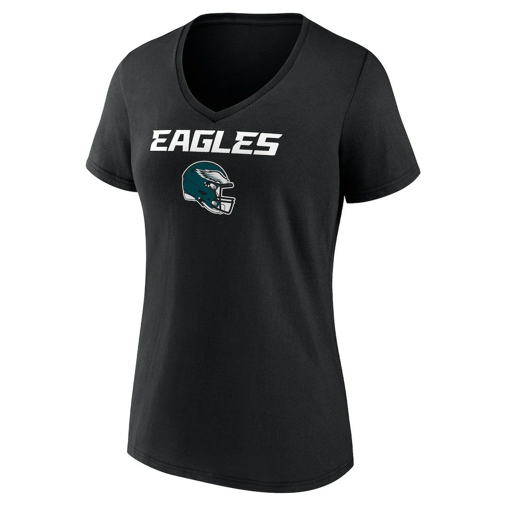 Philadelphia Eagles  Saquon Barkley  Women's Name & Number Team Wordmark V-Neck T-Shirt