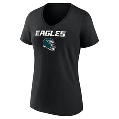 Philadelphia Eagles  Saquon Barkley  Women's Name & Number Team Wordmark V-Neck T-Shirt