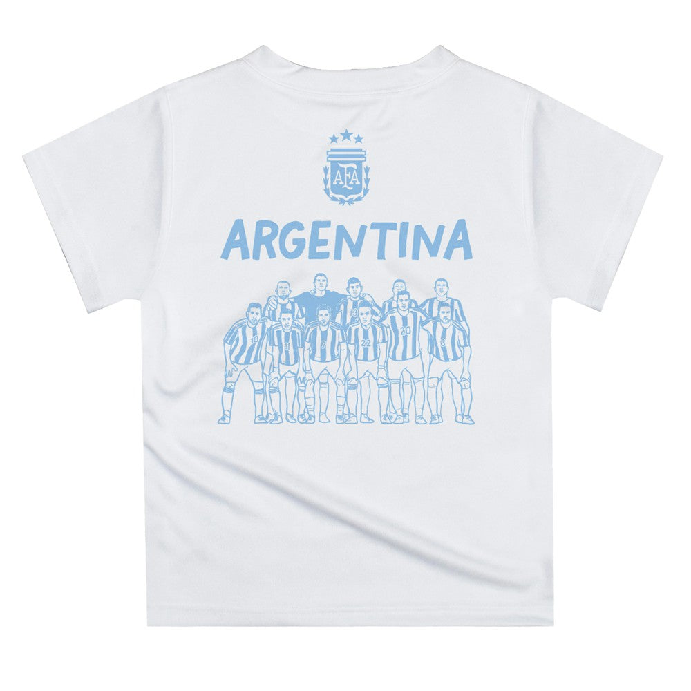 Argentina National Team Vive La Fete Youth Impressions Artwork Icons T-Shirt White