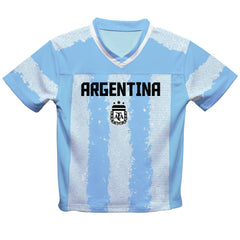 Lionel Messi Argentina National Team Vive La Fete Football Jersey Light Blue
