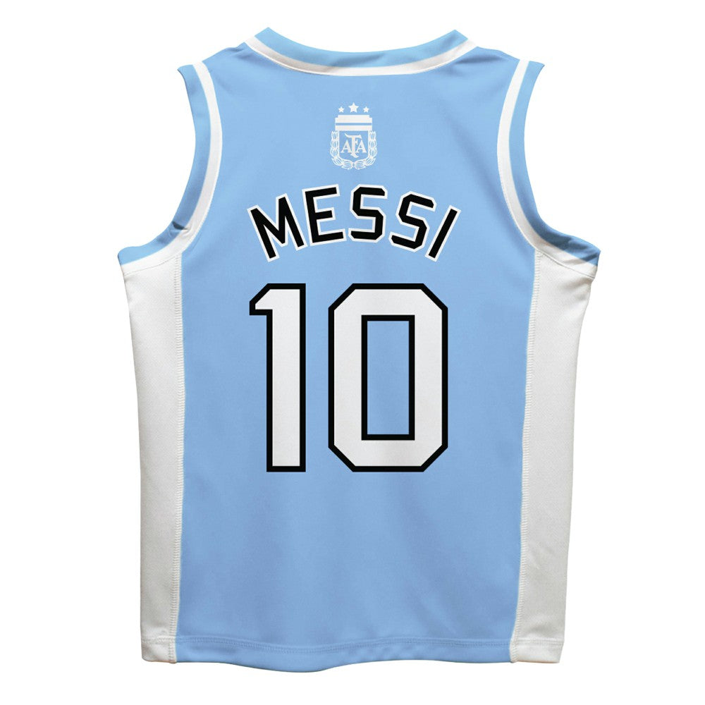 Lionel Messi Argentina National Team Vive La Fete Mesh Basketball Jersey Light Blue