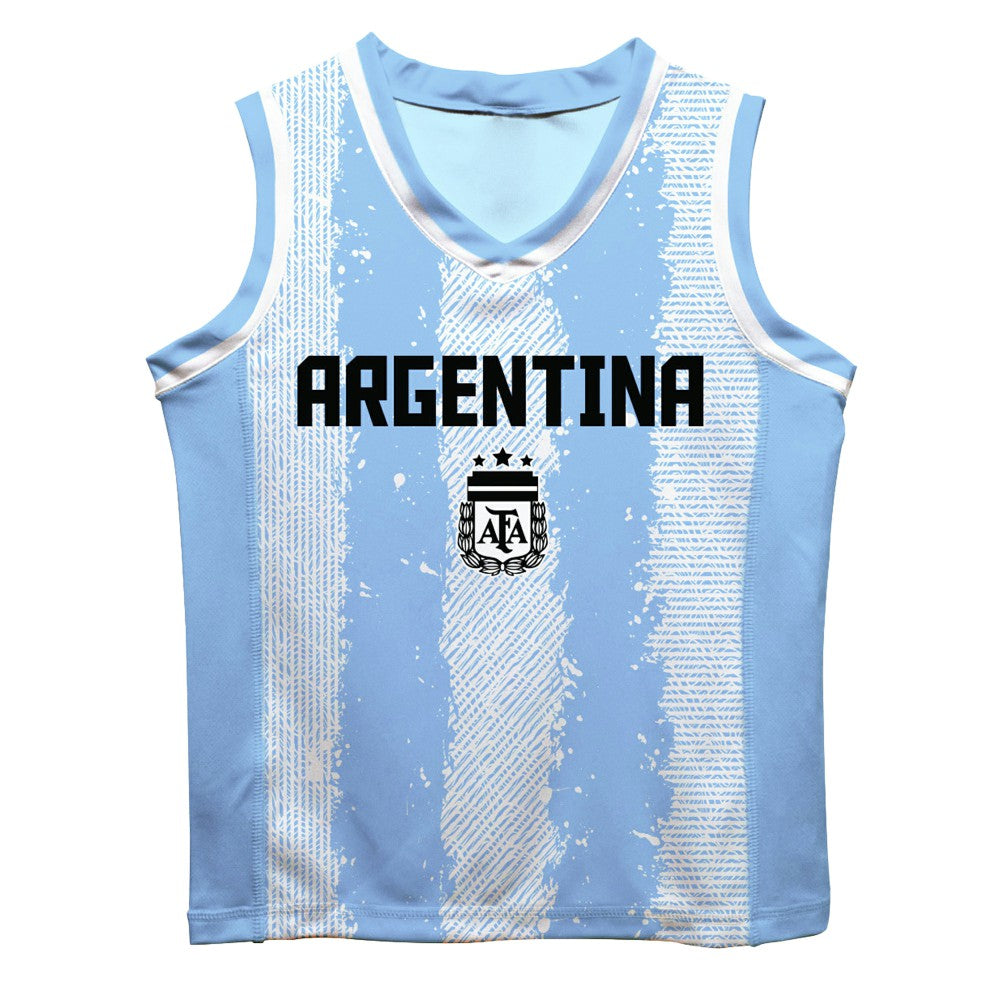 Lionel Messi Argentina National Team Vive La Fete Mesh Basketball Jersey Light Blue