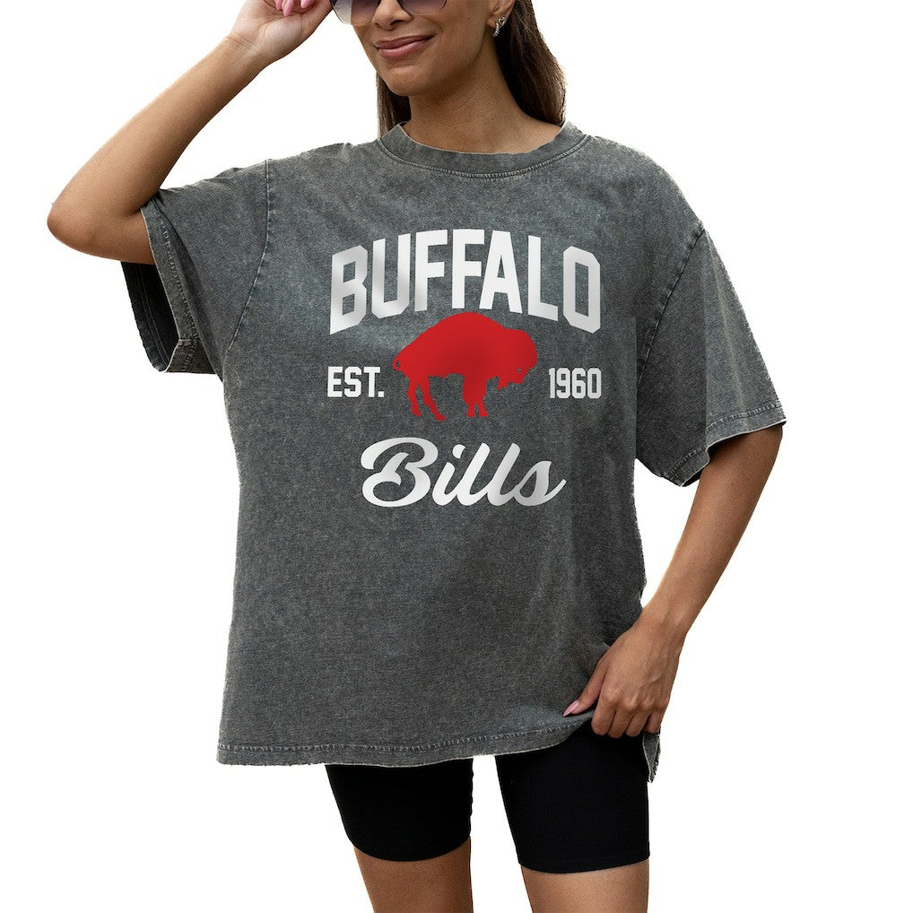 Buffalo Bills  Gameday Couture Women's Throwback Oversized Snow Wash T-Shirt