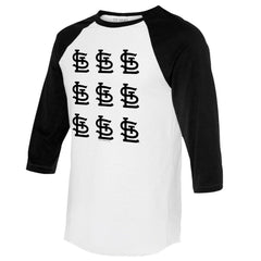 St. Louis Cardinals Tiny Turnip Women's Logo Grid 3/4 Sleeve Raglan T-Shirt | MLB Shop