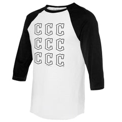 Cleveland Guardians Tiny Turnip Women's Logo Grid 3/4 Sleeve Raglan T-Shirt | MLB For sale