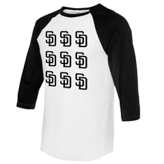 San Diego Padres Tiny Turnip Women's Logo Grid 3/4 Sleeve Raglan T-Shirt | MLB Outlet