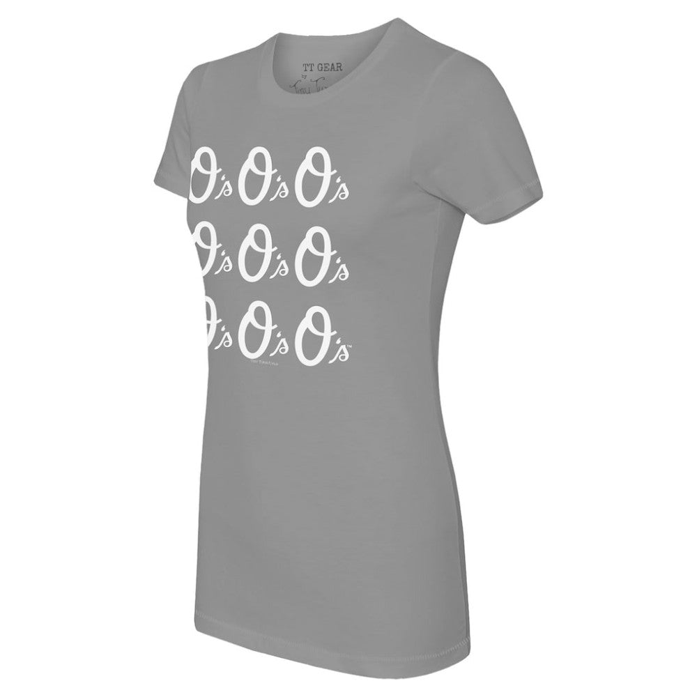 Baltimore Orioles Tiny Turnip Women's Logo Grid  T-Shirt | MLB Outlet