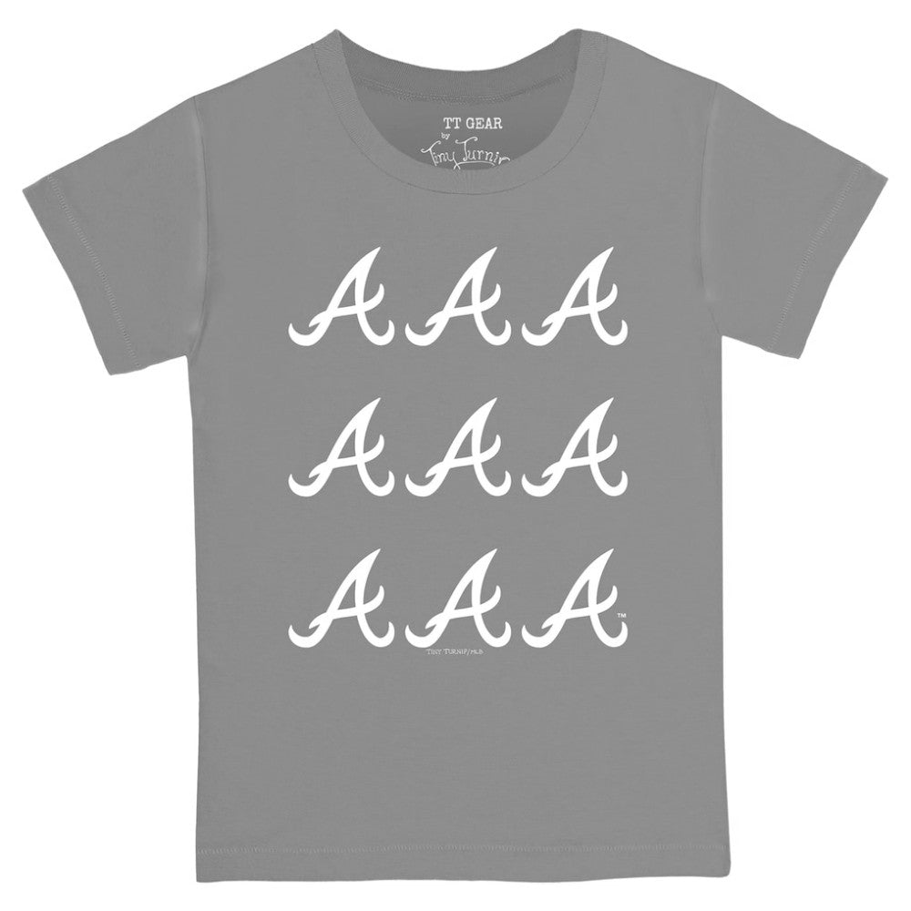 Atlanta Braves Tiny Turnip Youth Logo Grid  T-Shirt | MLB Outlet