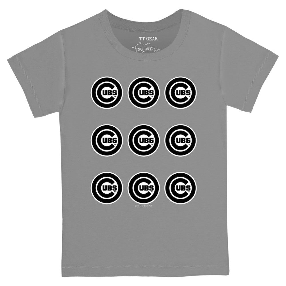 Chicago Cubs Tiny Turnip Youth Logo Grid  T-Shirt | MLB Discount