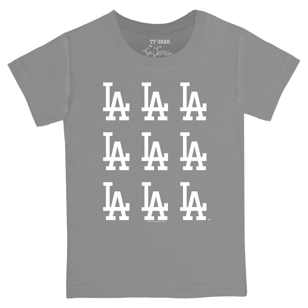 Los Angeles Dodgers Tiny Turnip Youth Logo Grid  T-Shirt | MLB On Sale