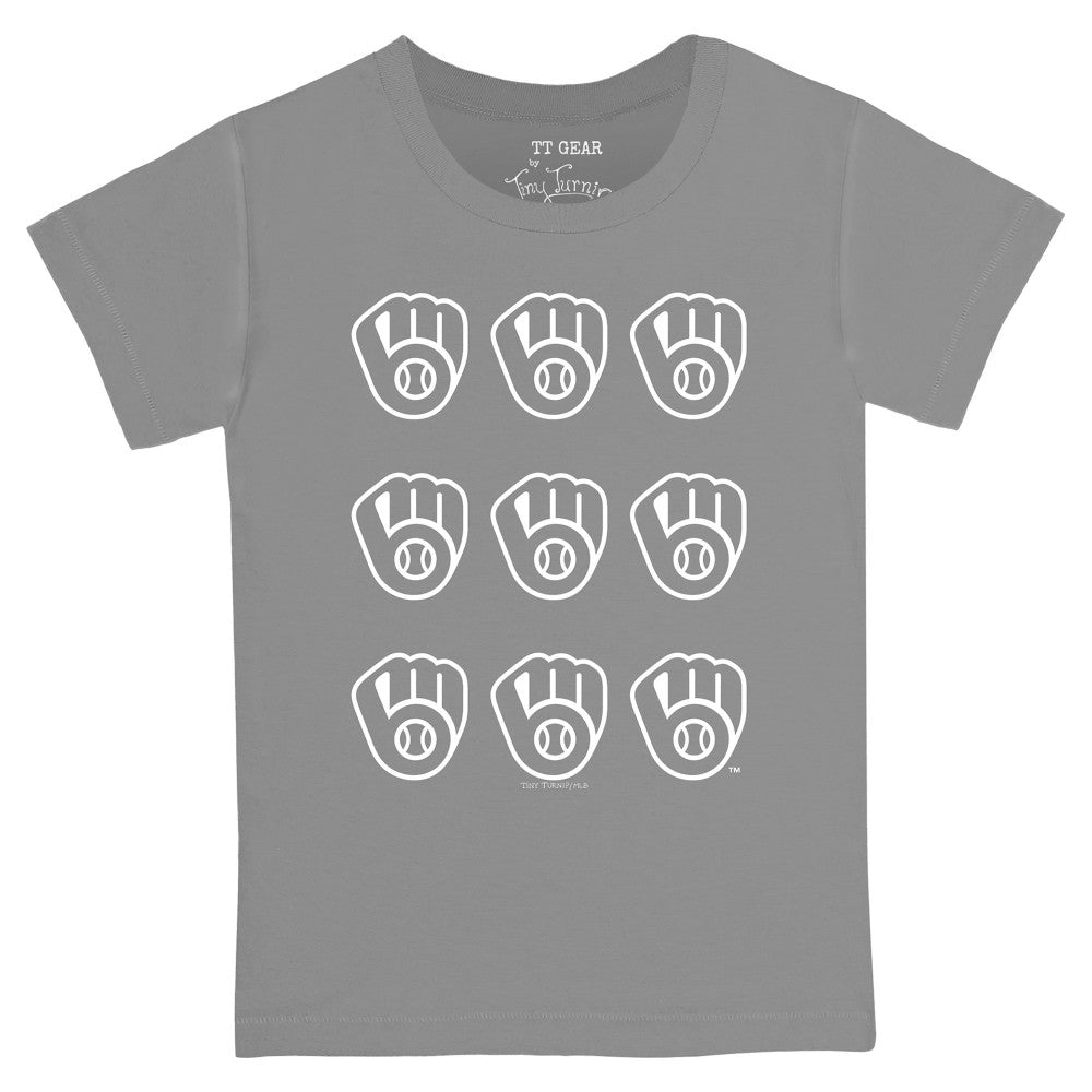 Milwaukee Brewers Tiny Turnip Youth Logo Grid  T-Shirt | MLB For sale