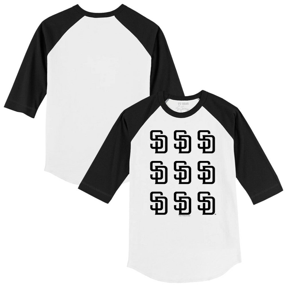San Diego Padres Tiny Turnip Youth Logo Grid Raglan 3/4-Sleeve T-Shirt | MLB Online