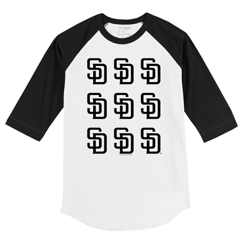 San Diego Padres Tiny Turnip Youth Logo Grid Raglan 3/4-Sleeve T-Shirt | MLB Online