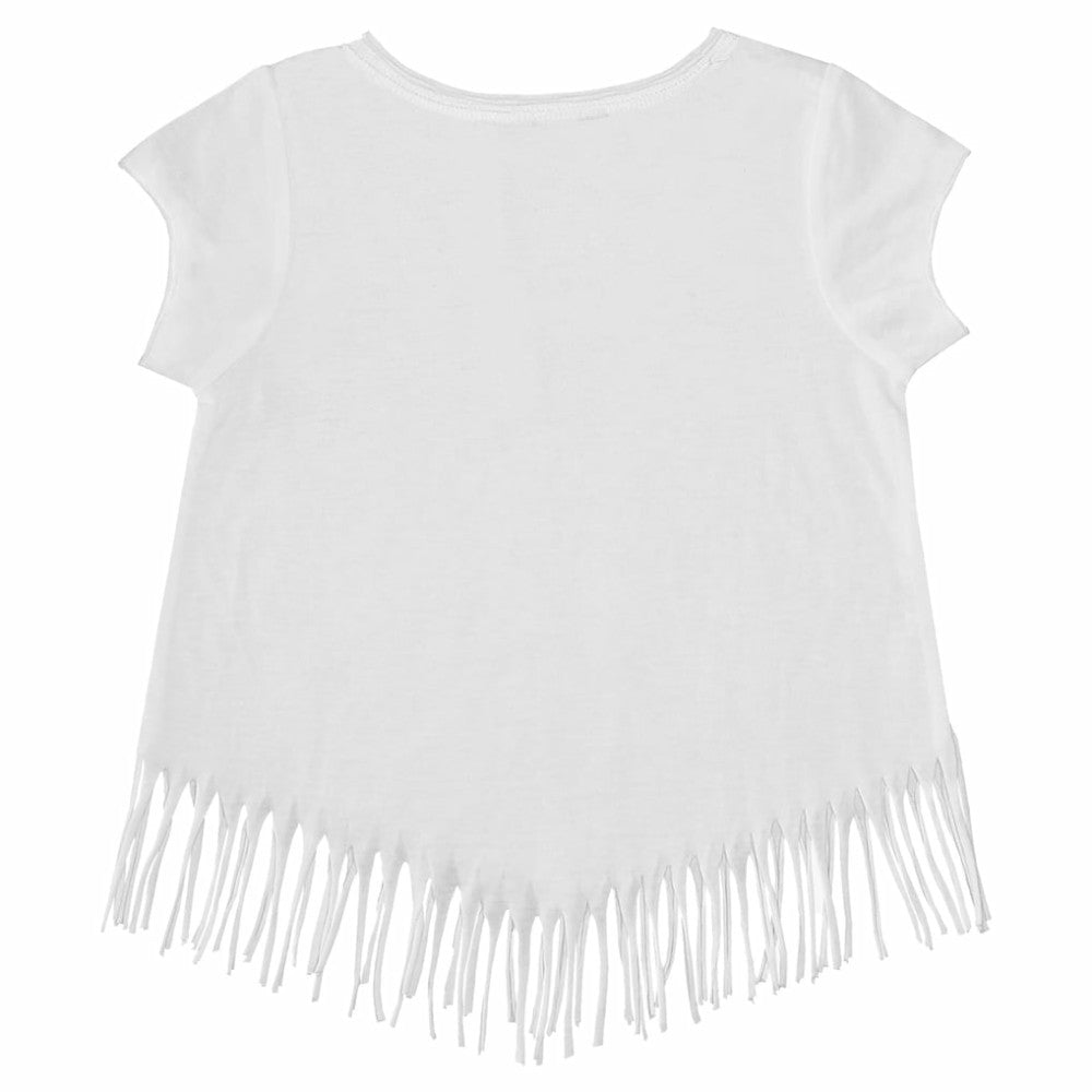 Seattle Mariners Tiny Turnip Girls Youth Logo Grid Fringe T-Shirt | MLB Discount