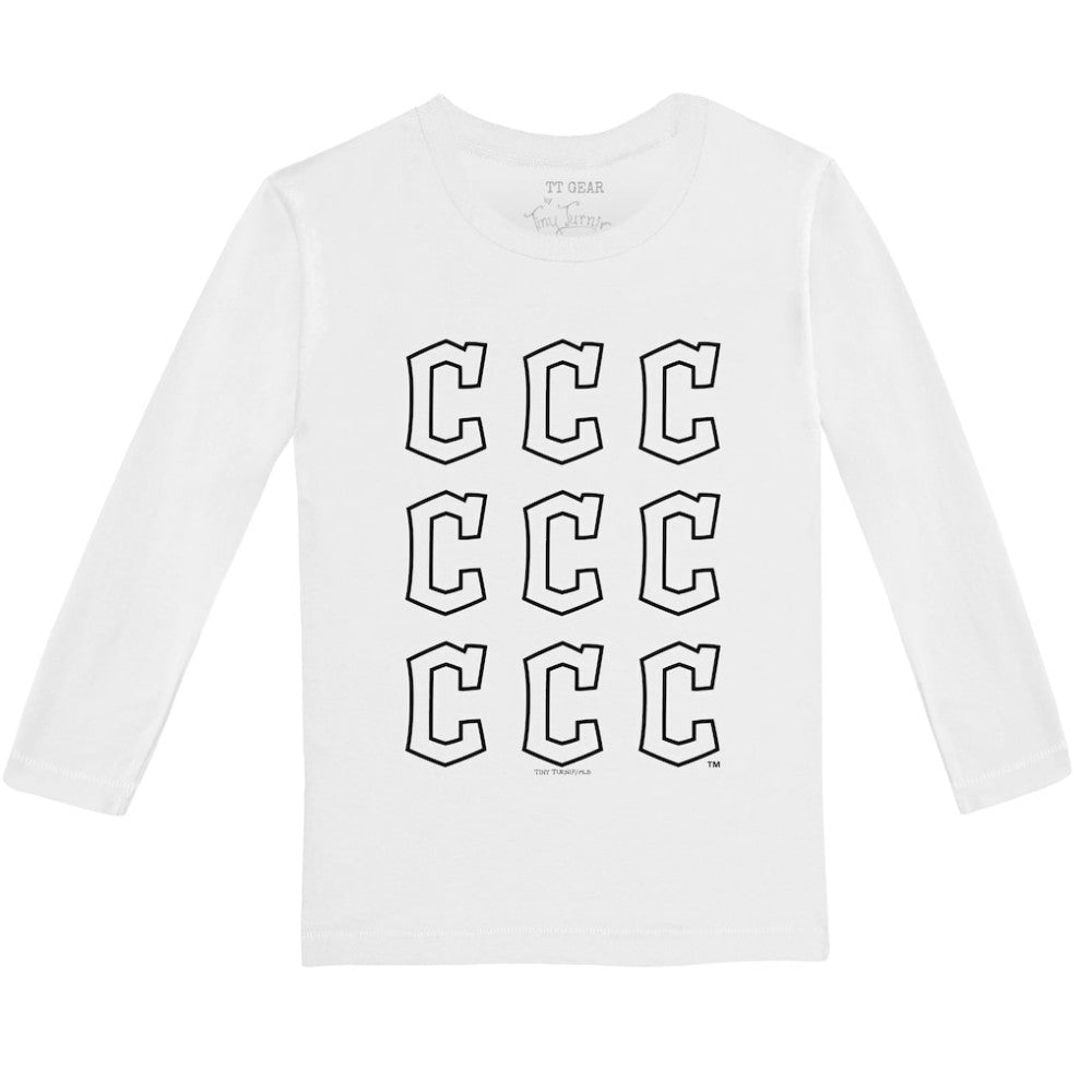 Cleveland Guardians Tiny Turnip Youth Logo Grid Long Sleeve T-Shirt | MLB For sale