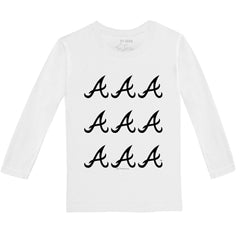 Atlanta Braves Tiny Turnip Youth Logo Grid Long Sleeve T-Shirt | MLB Sale