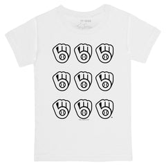 Milwaukee Brewers Tiny Turnip Youth Logo Grid T-Shirt | MLB On Sale