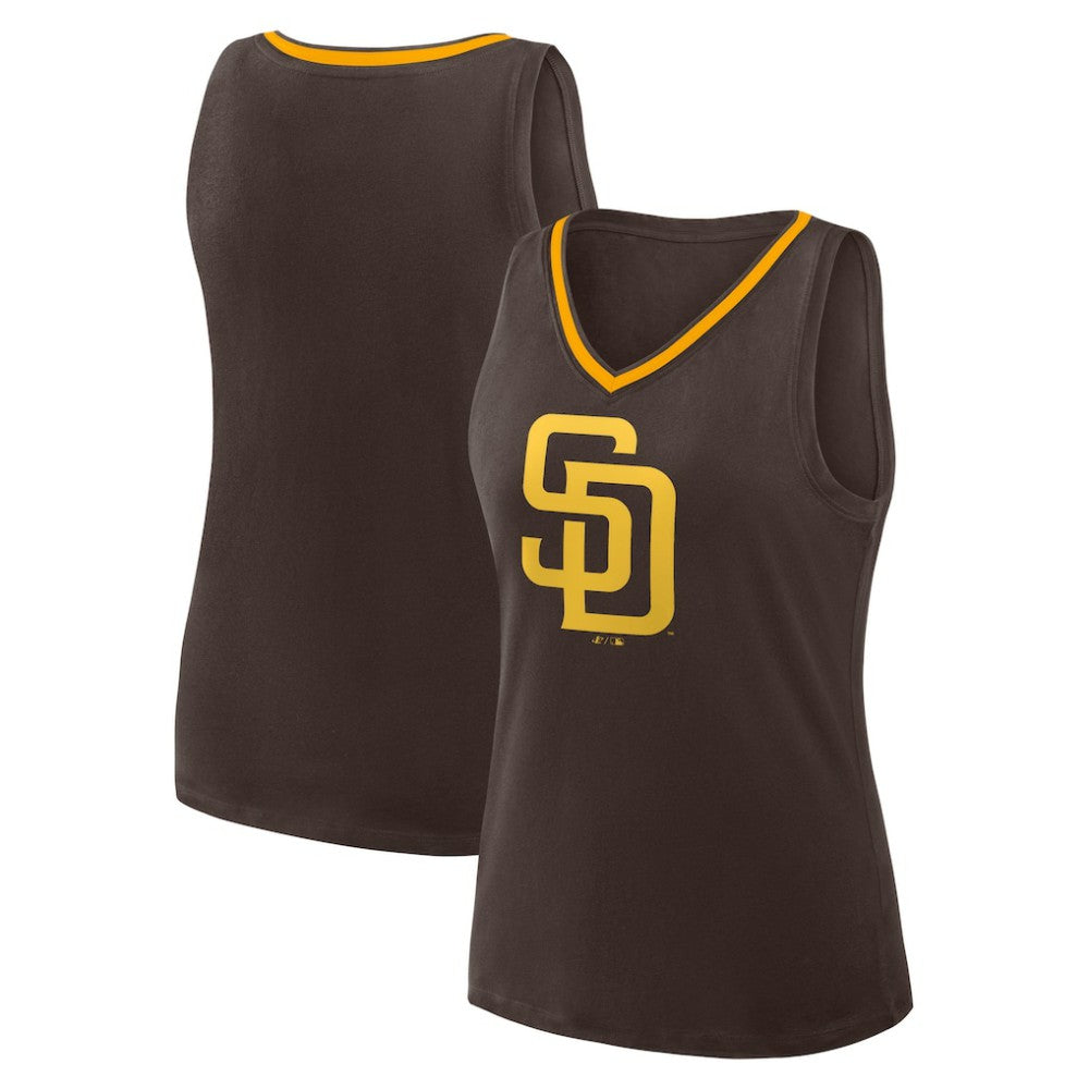 San Diego Padres Women's Plus Sized Stellar Win V-Neck Tank Top | MLB On Sale