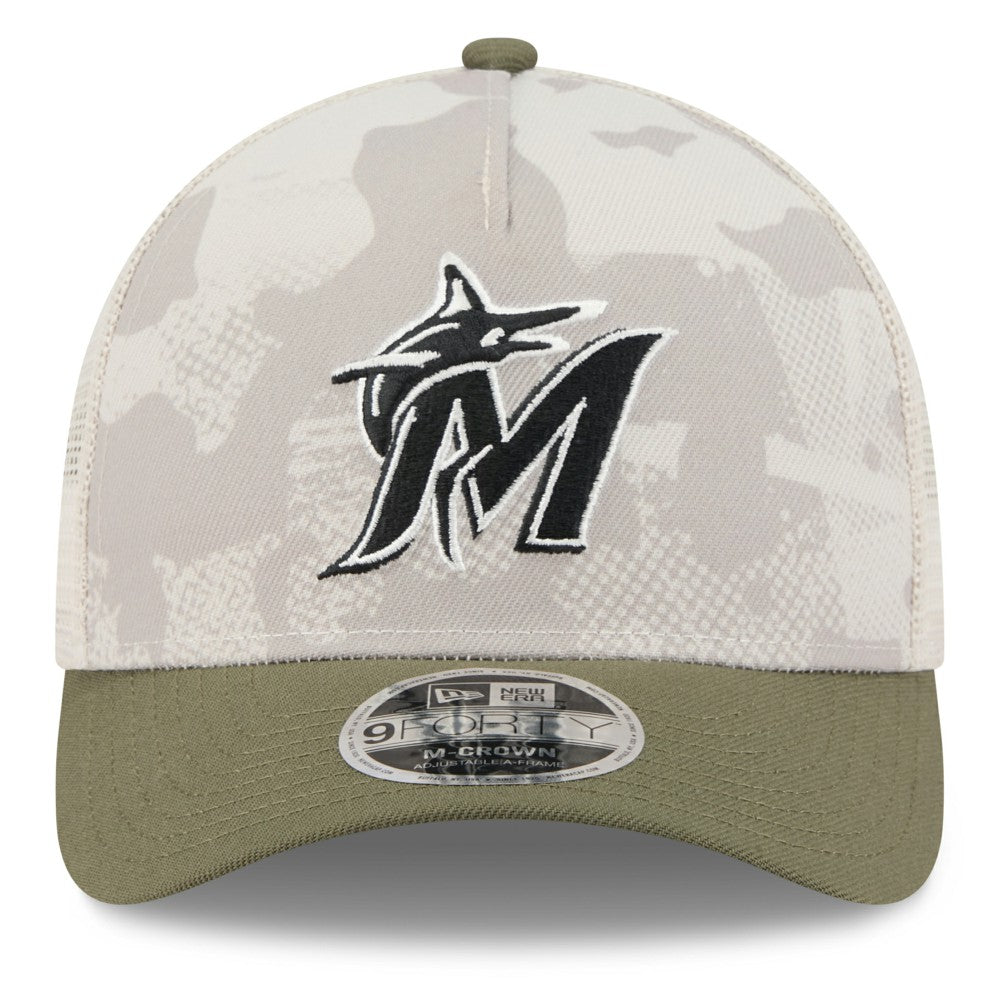 Miami Marlins New Era 2025 Armed Forces Day 9FORTY M-Crown A-Frame Adjustable Hat | MLB On Sale