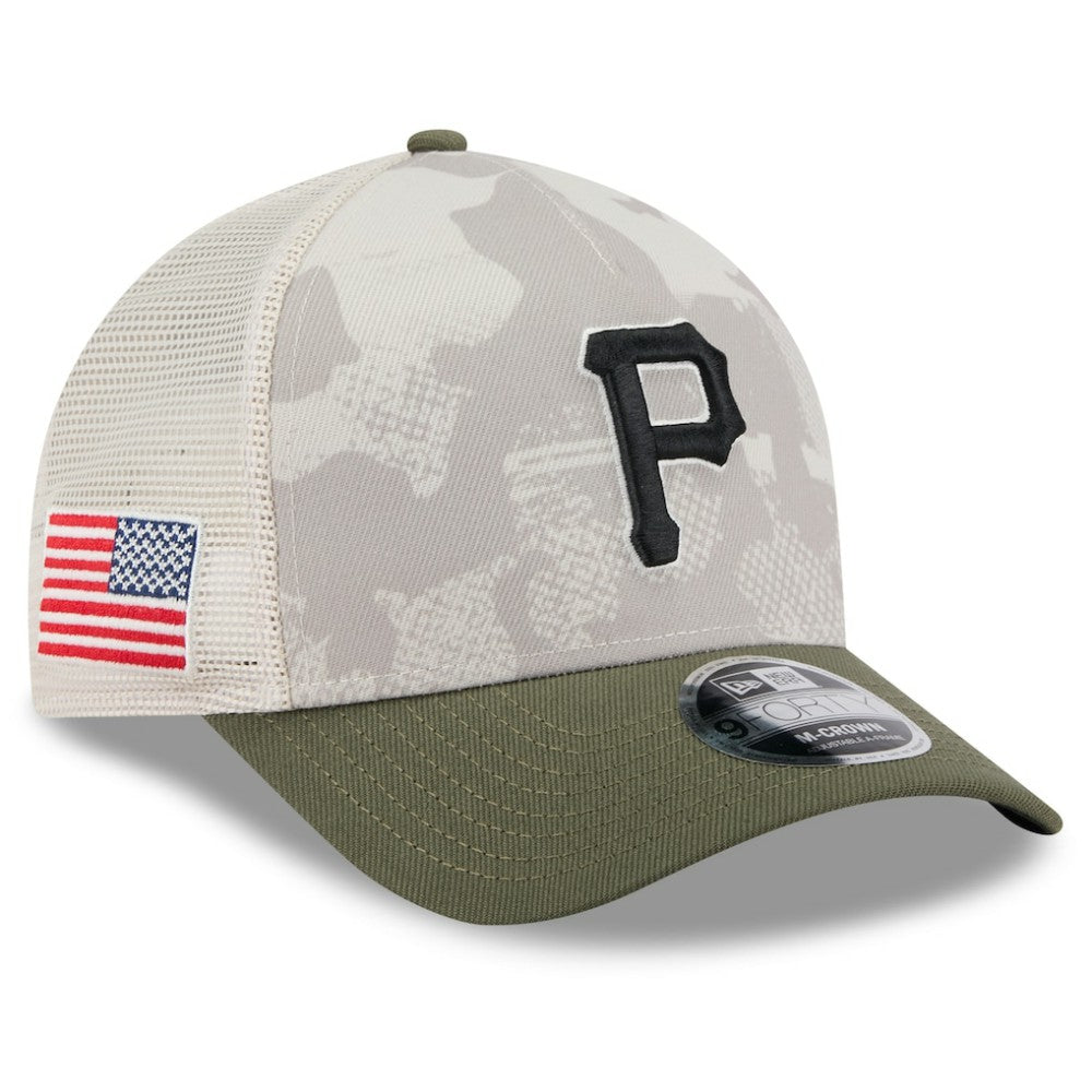 Pittsburgh Pirates New Era 2025 Armed Forces Day 9FORTY M-Crown A-Frame Adjustable Hat | MLB For sale