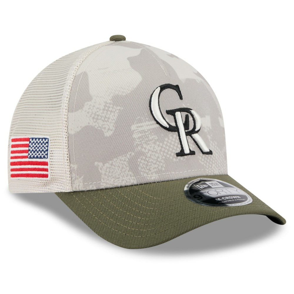 Colorado Rockies New Era 2025 Armed Forces Day 9FORTY M-Crown A-Frame Adjustable Hat | MLB Discount