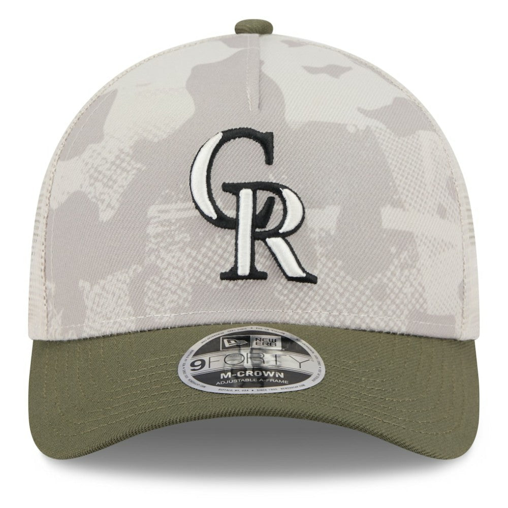 Colorado Rockies New Era 2025 Armed Forces Day 9FORTY M-Crown A-Frame Adjustable Hat | MLB Discount