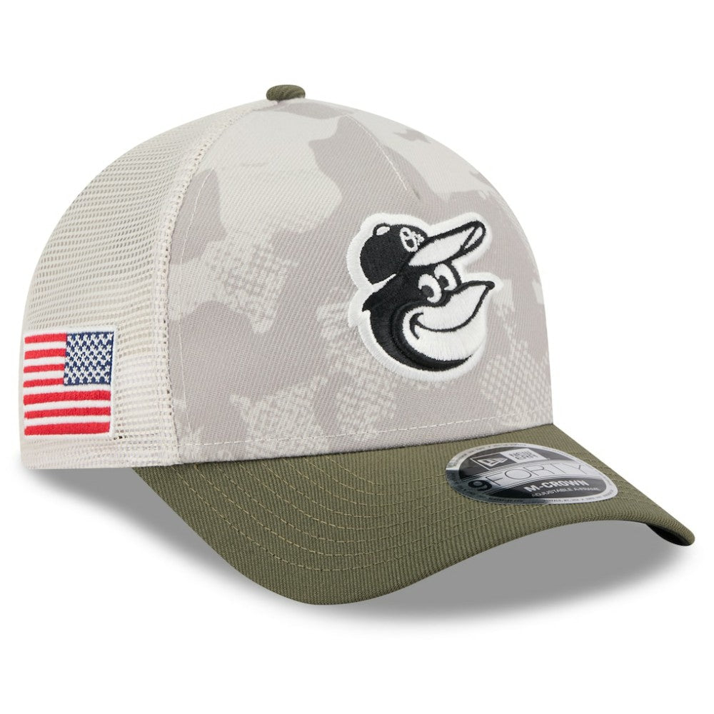 Baltimore Orioles New Era 2025 Armed Forces Day 9FORTY M-Crown A-Frame Adjustable Hat | MLB On Sale