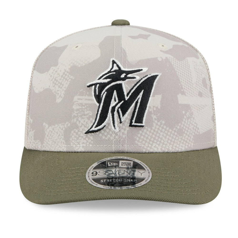 Miami Marlins New Era 2025 Armed Forces Day 9SEVENTY Stretch-Snap Hat | MLB On Sale