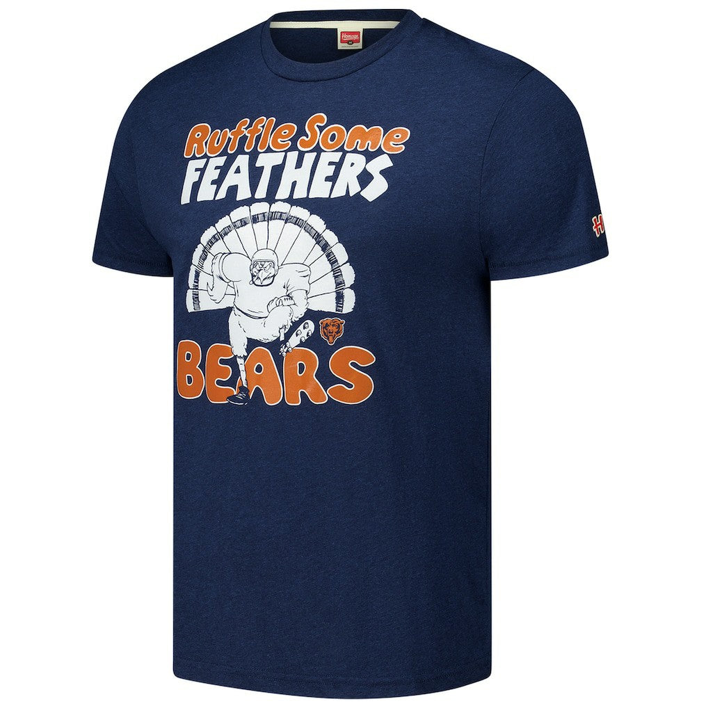 Chicago Bears  Homage Unisex Ruffle Some Feathers Tri-Blend T-Shirt