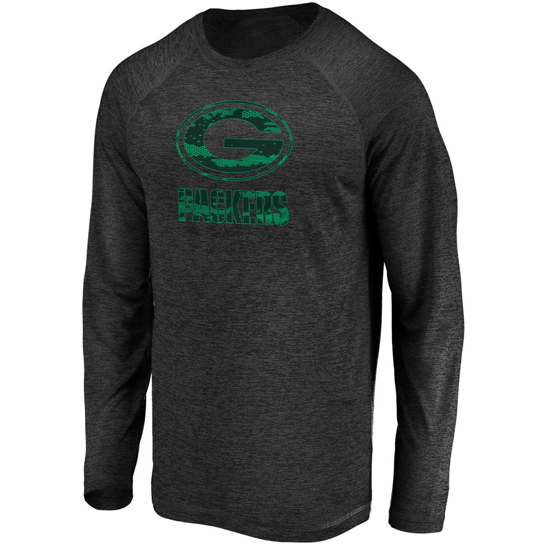Green Bay Packers Fanatics Iconic Striated Dark Logo Raglan Long Sleeve T-Shirt