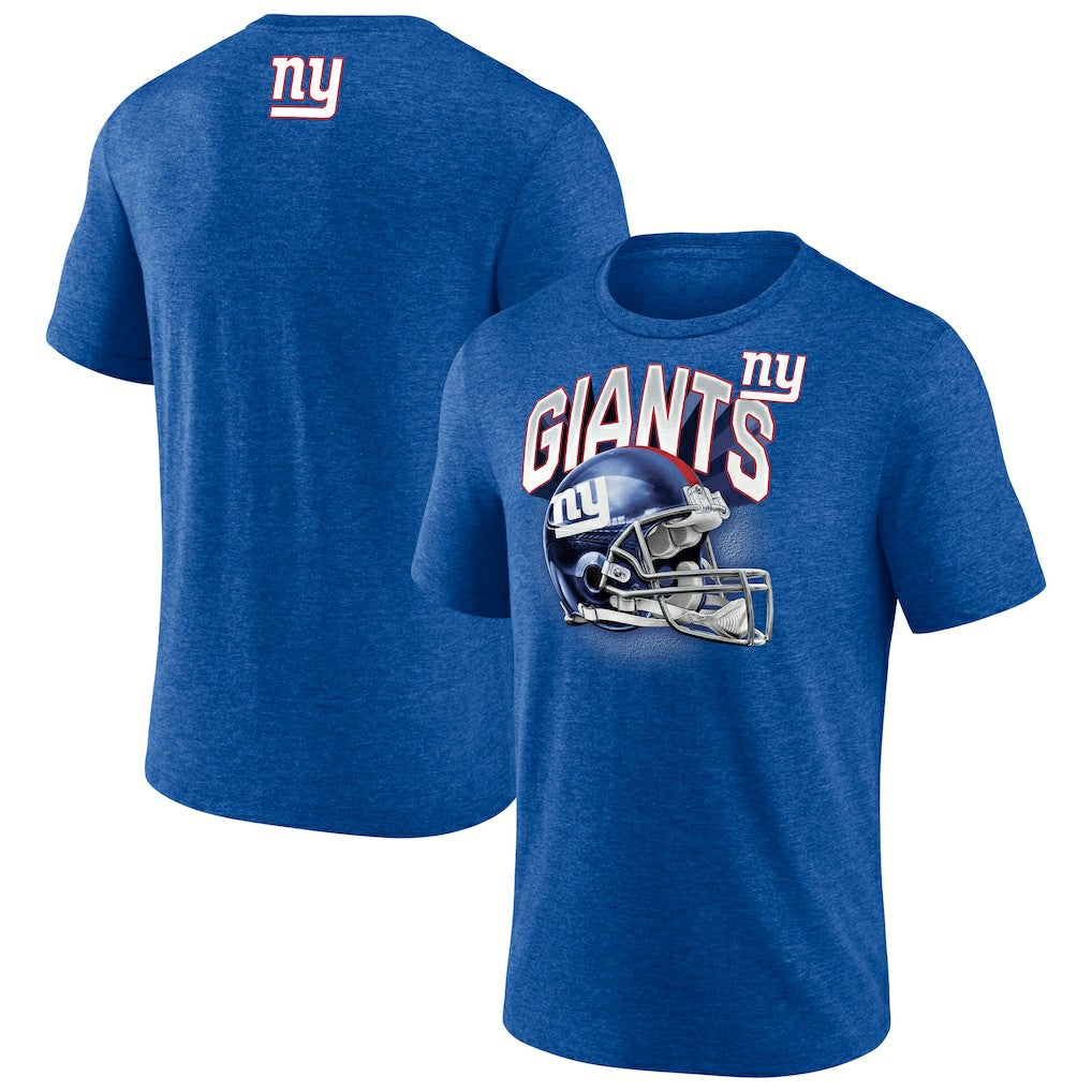 New York Giants Fanatics Tri-Blend Helmet End Around T-Shirt