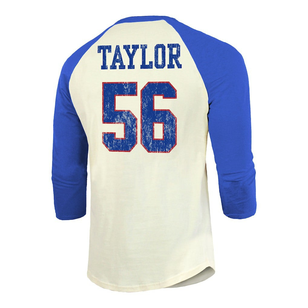 New York Giants  Lawrence Taylor  Majestic Threads Retired Player Name & Number 3/4 Raglan Sleeve T-Shirt