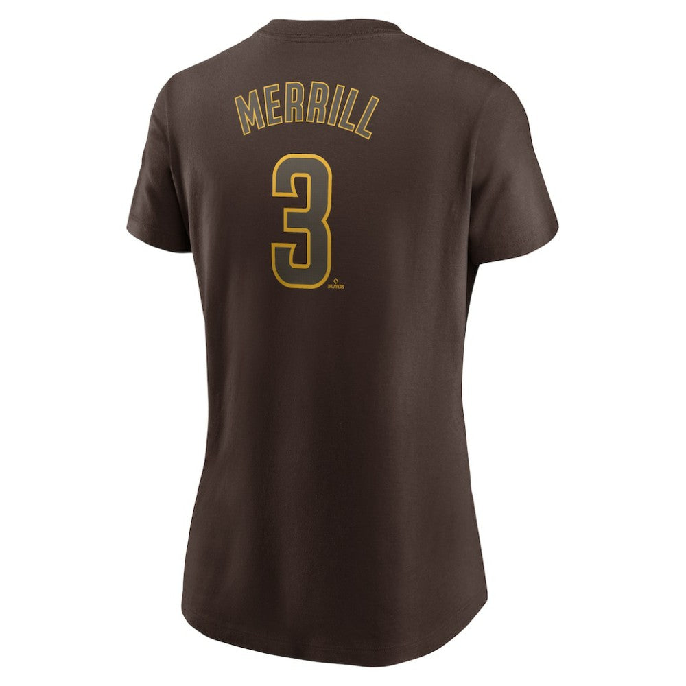 Jackson Merrill San Diego Padres Nike Women's Cooperstown Collection Fuse Name & Number T-Shirt | MLB Discount