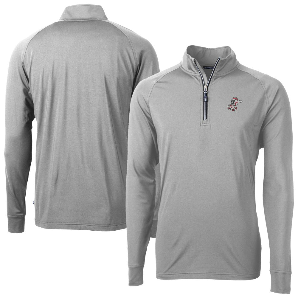 Cincinnati Reds Cutter & Buck Adapt Eco Knit Stretch Recycled Big & Tall Quarter-Zip Pullover Top | MLB US